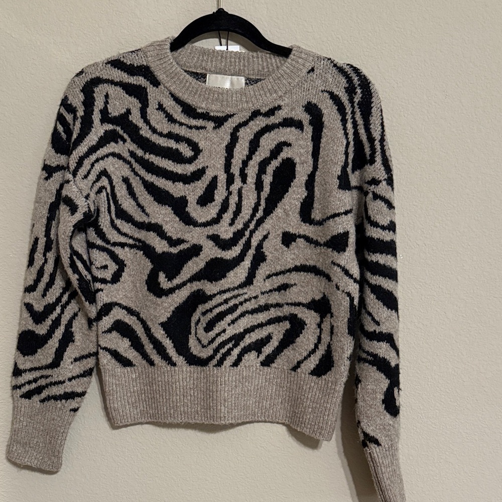 Industry Taupe and Black Print Women's Sweater. Size S/P